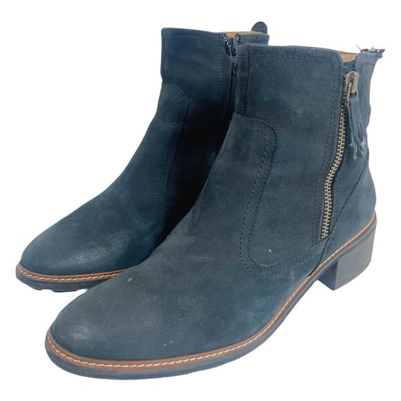 Paul Green Diego Booties Black Nuback Leather Women\'s Size 9